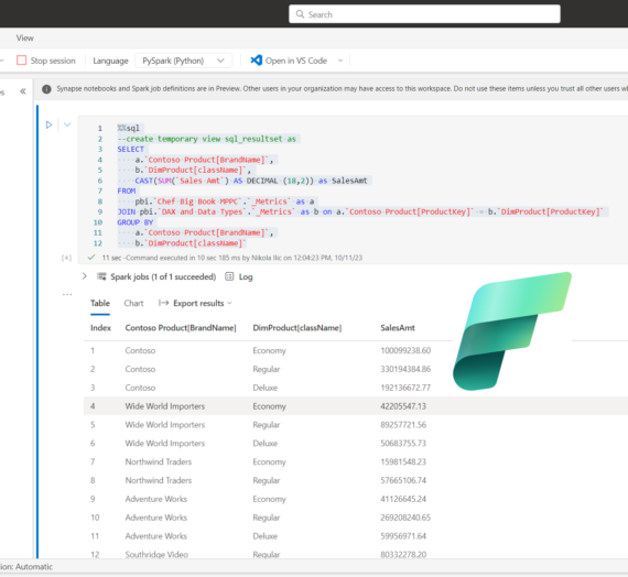 Augmenting Gold Layer with Semantic Link and SparkSQL in Microsoft Fabric